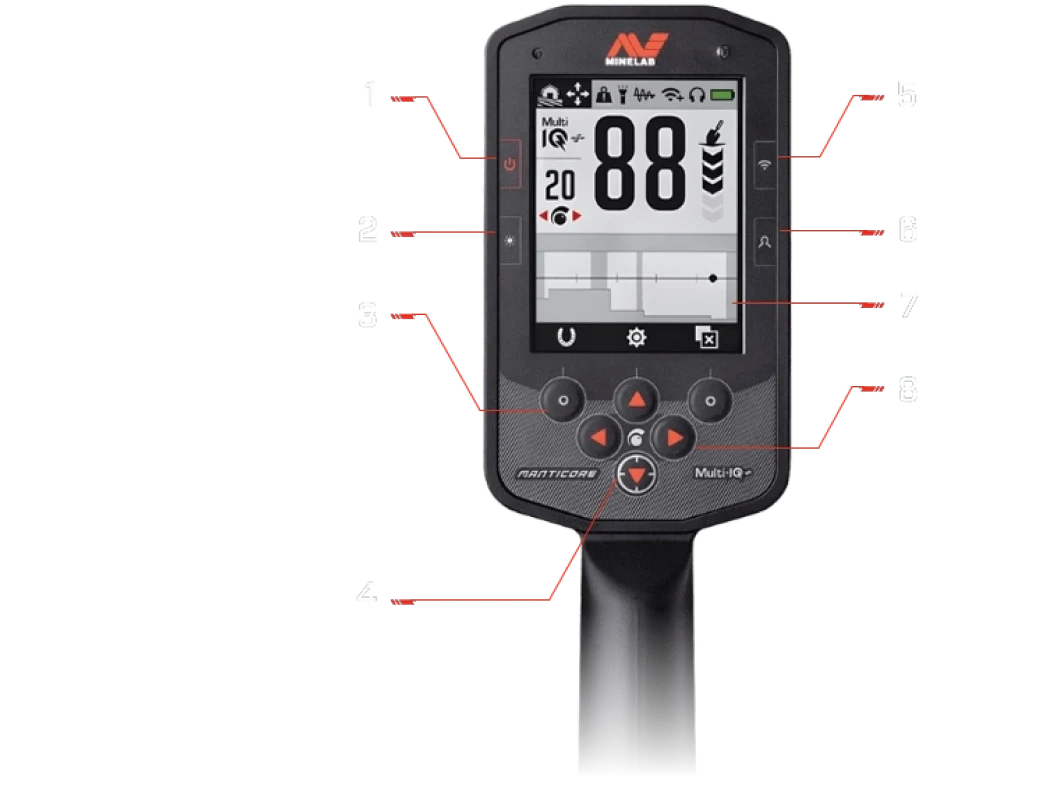 Minelab Manticore Ekran arayüzü